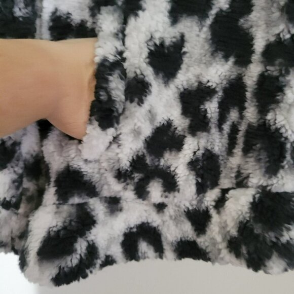 Taverde teddy bear pullover half zip front pockets side, hooded - Picture 4 of 7